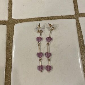 Heart pierced drop earrings